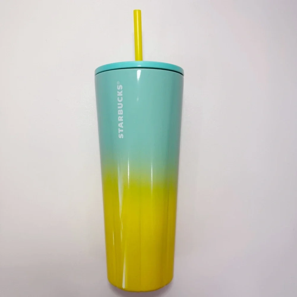 Starbucks Summer 2021 Teal To Yellow Ombré 24 oz. Stainless Steel Tumbler